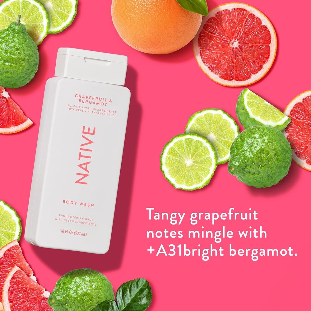Native Body Wash  Grapefruit & Bergamot 18oz - 2 Pk - Picture 2 of 5